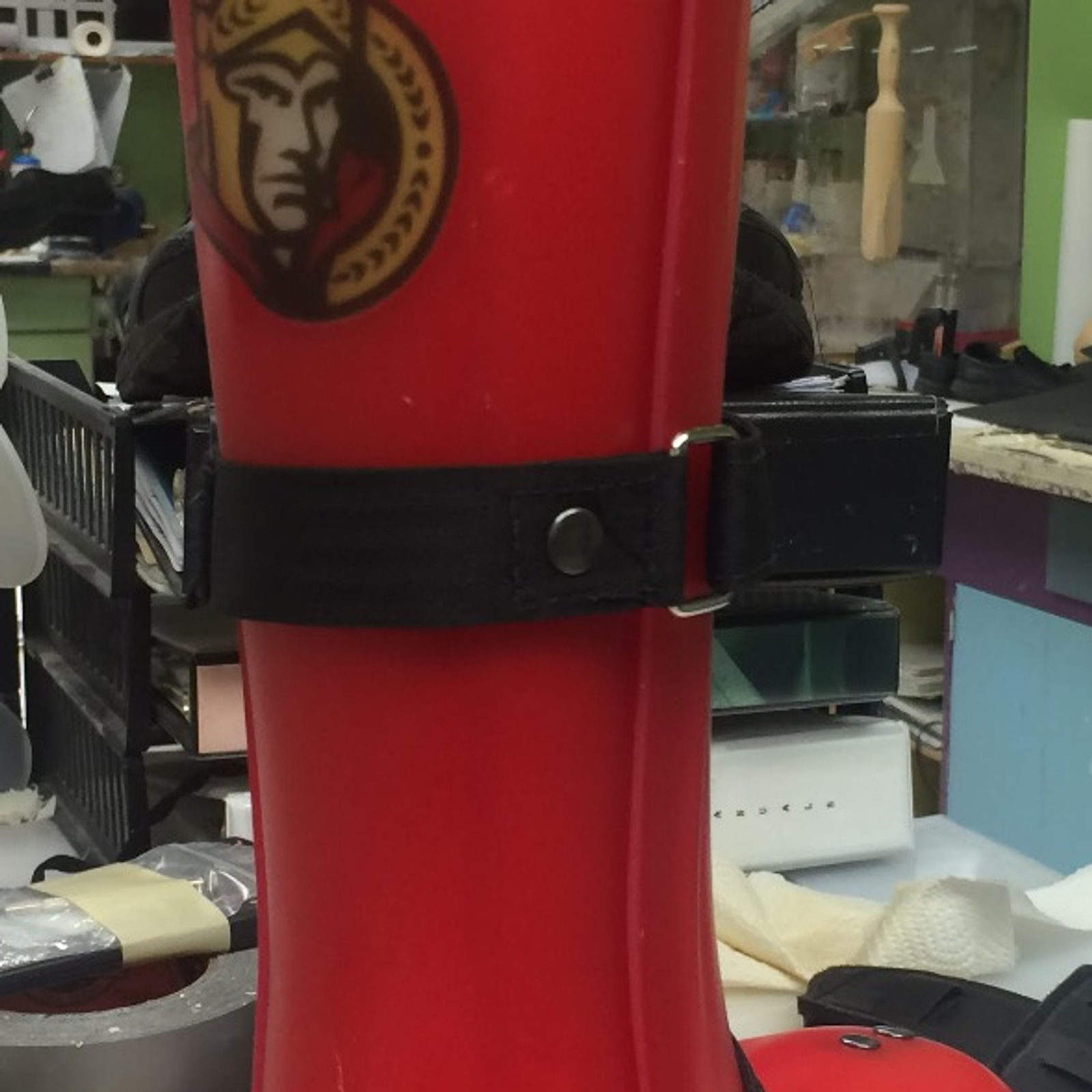 CROW (Charcot Restraint Orthosis Walker) with Ottawa Senators logo (rear view)