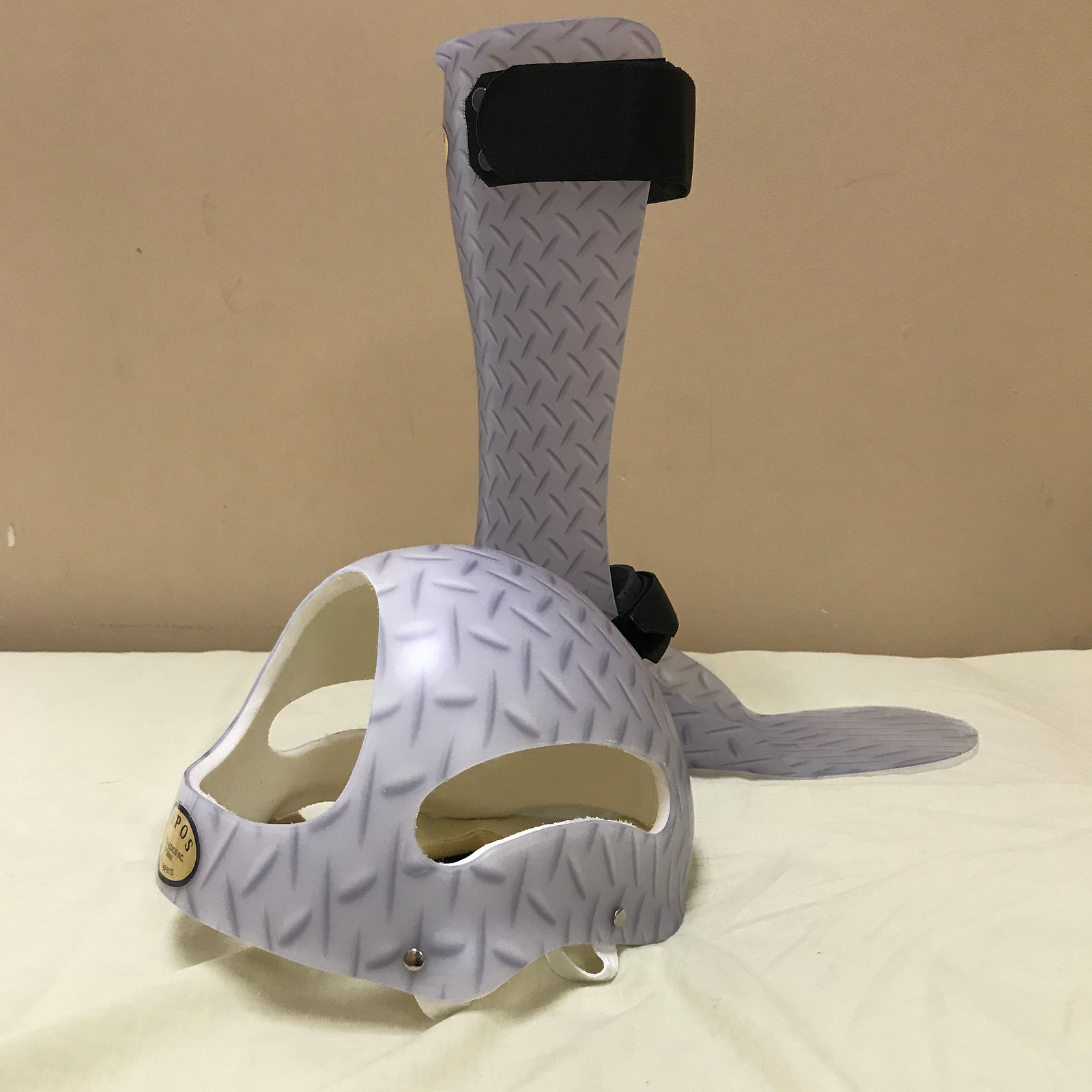 Matching Steel Diamond Plate Helmet and AFO