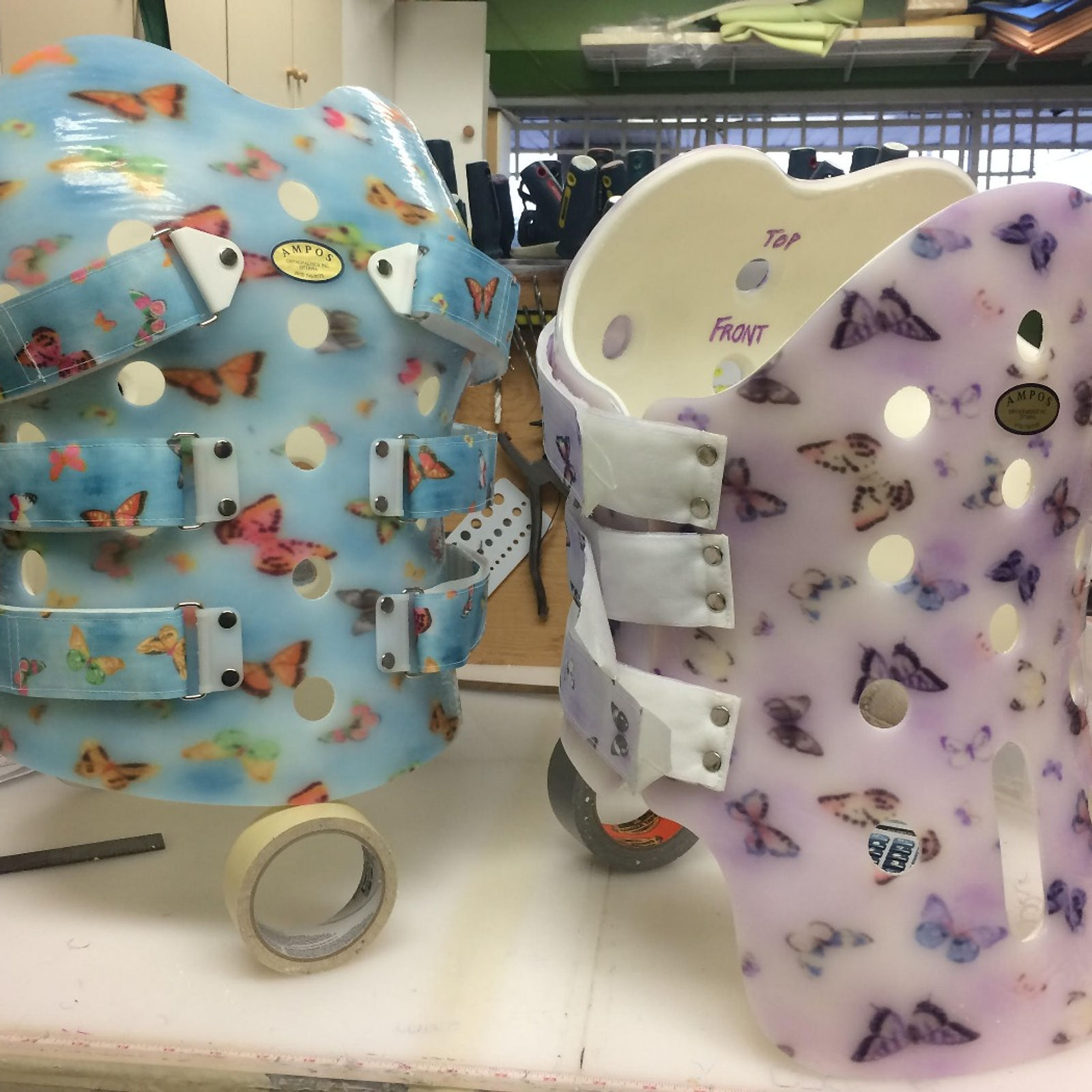 TLSOs with purple and blue butterflies patterns